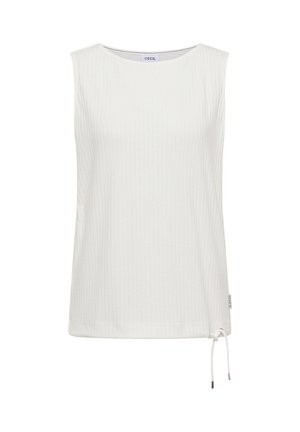 Cecil, TOP IN A RIBBED TEXTURE WITH BOAT NECKLINE - Débardeur - vanilla white