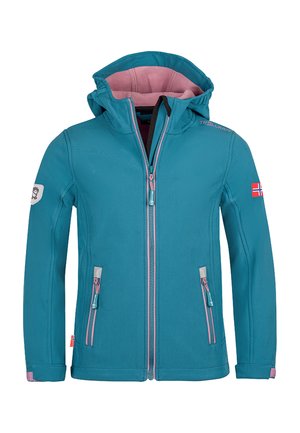 TROLLKIDS, GIRLS TROLLFJORD JACKET - Softshelljacke - teal/mauve