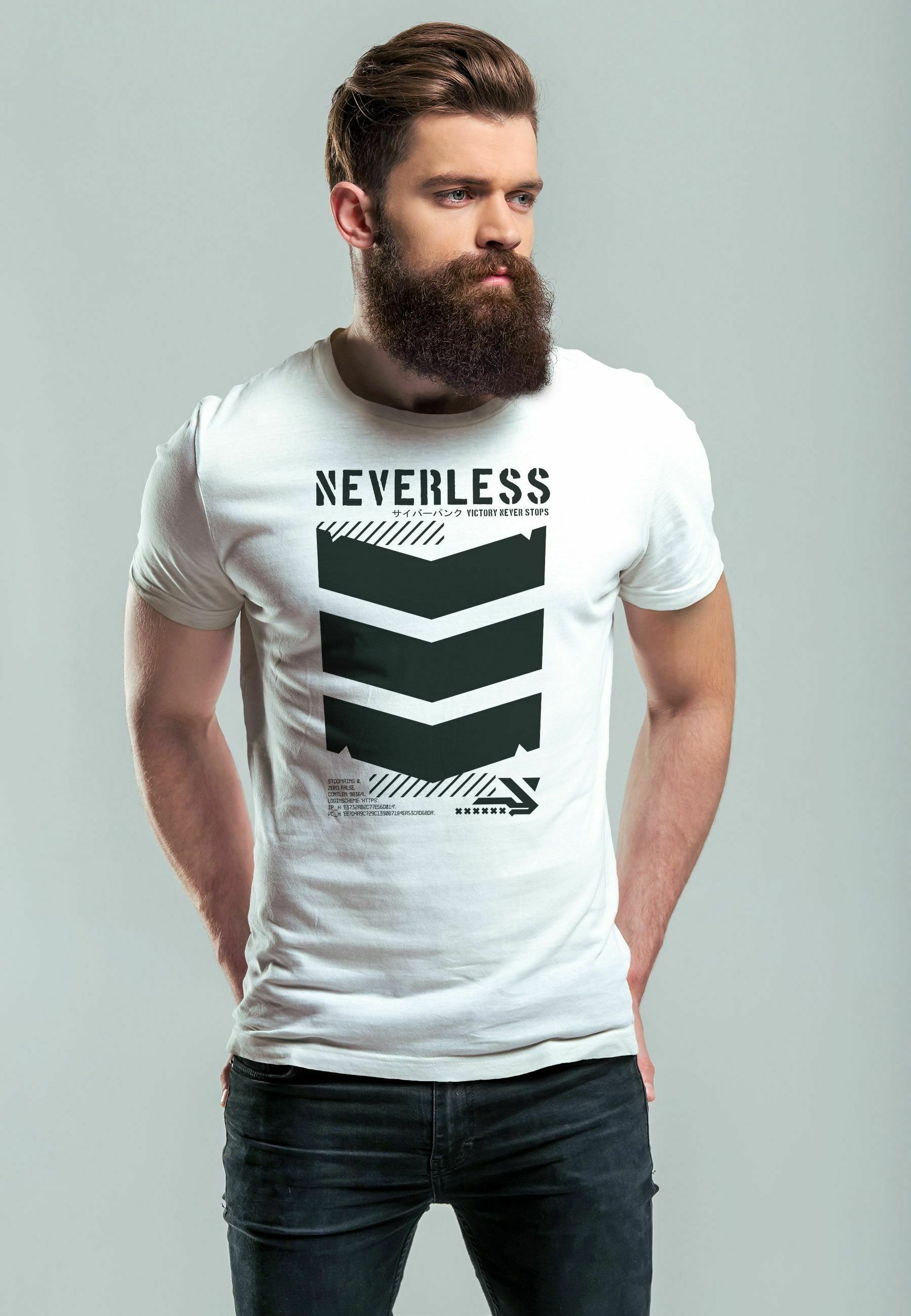 Neverless Herren T-Shirt – Venice Beach Surf Design, Weiche Baumwolle & Lässiger Fit