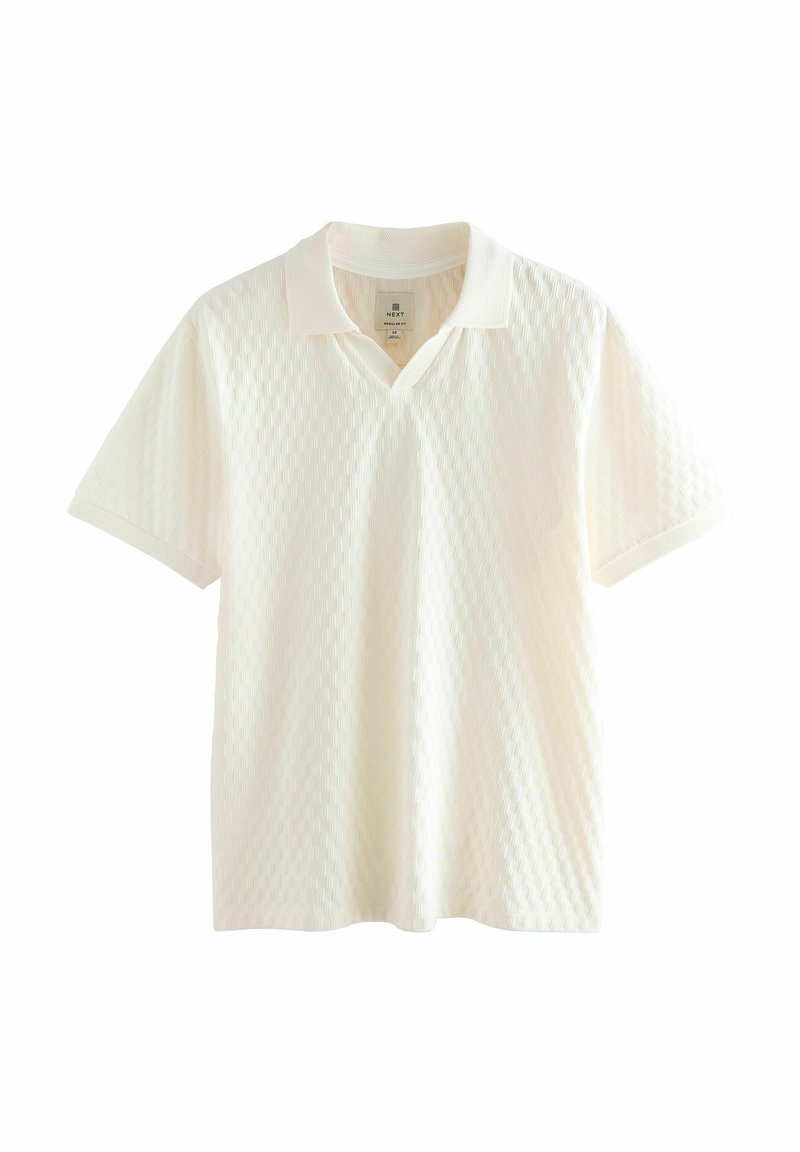 Next - REGULAR FIT TEXTURED CUBAN COLLAR - Polo marškinėliai - ecru cream, Padidinti