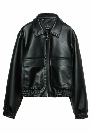 WITH FRONT POCKETS  - Bunda z umělé kůže - black