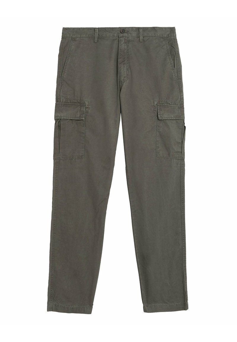 Pantalon cargo gris pierre à taille ajustable et bandes latérales