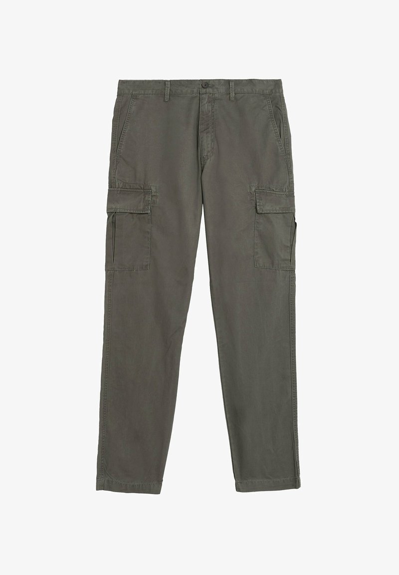 Pantalon cargo gris pierre à taille ajustable et bandes latérales Pantalon cargo gris pierre à taille ajustable et bandes latérales