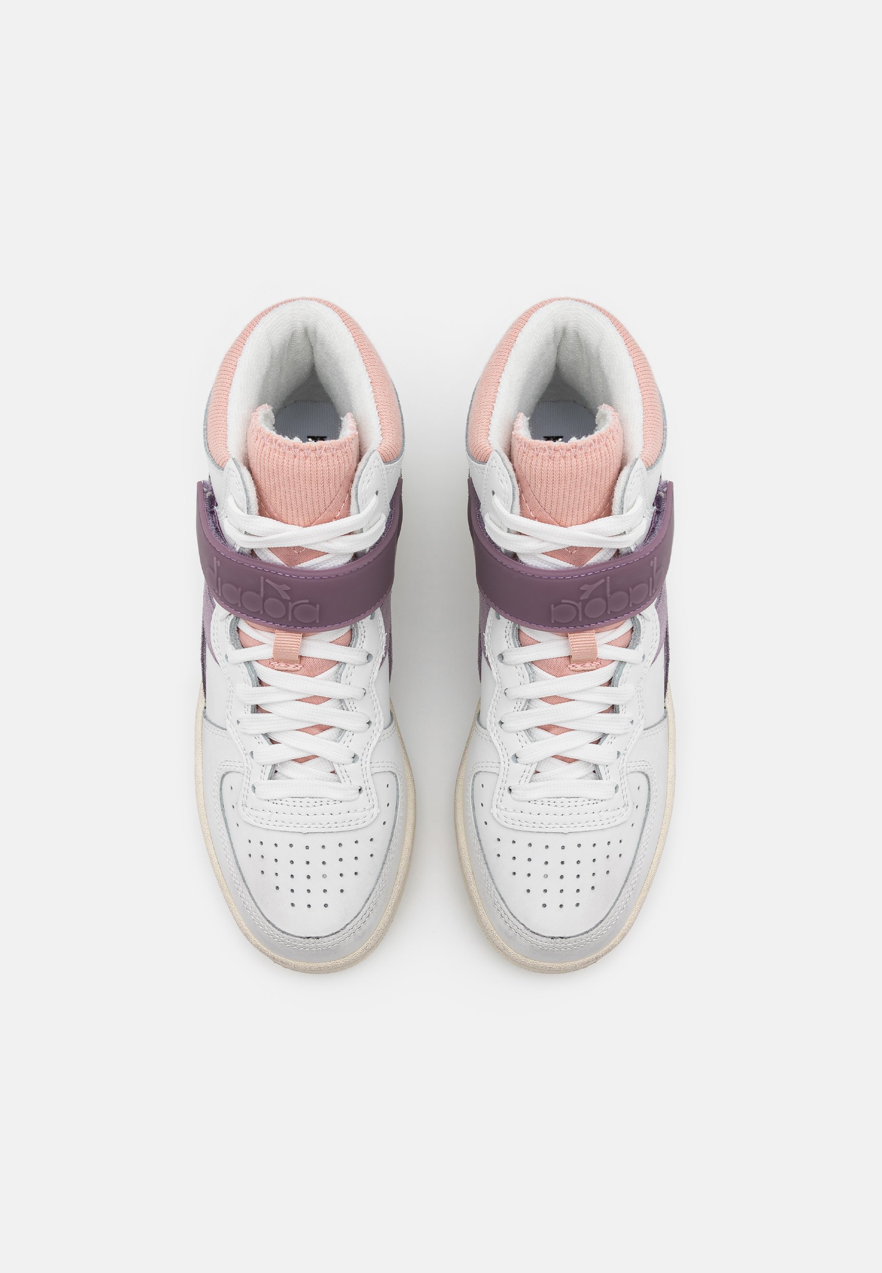 Diadora MI BASKET MID ICONA - High-top trainers - white/nirvana/evening  sand/white - Zalando.co.uk