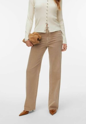 VMTESSA HR WIDE - Flared Jeans - silver mink