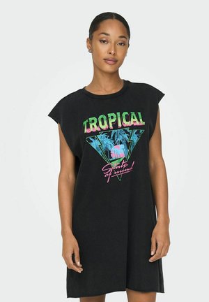 ONLY OHNE ÄRMEL PRINT - Φόρεμα από ζέρσεϊ - black