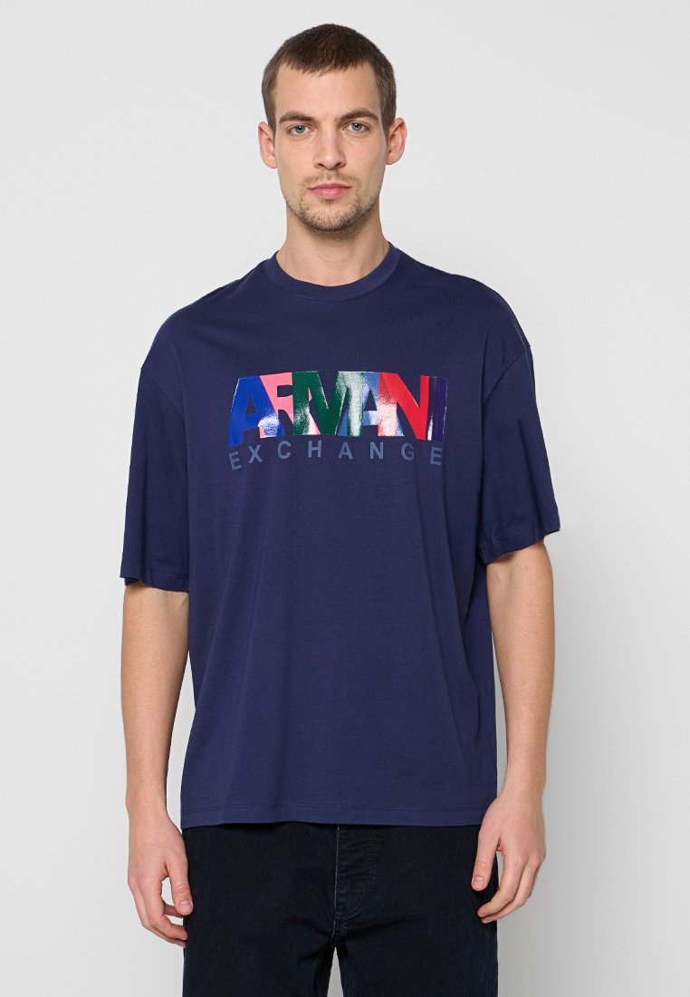 Armani Exchange T-shirt print donkerblauw Armani Exchange T-shirt print donkerblauw