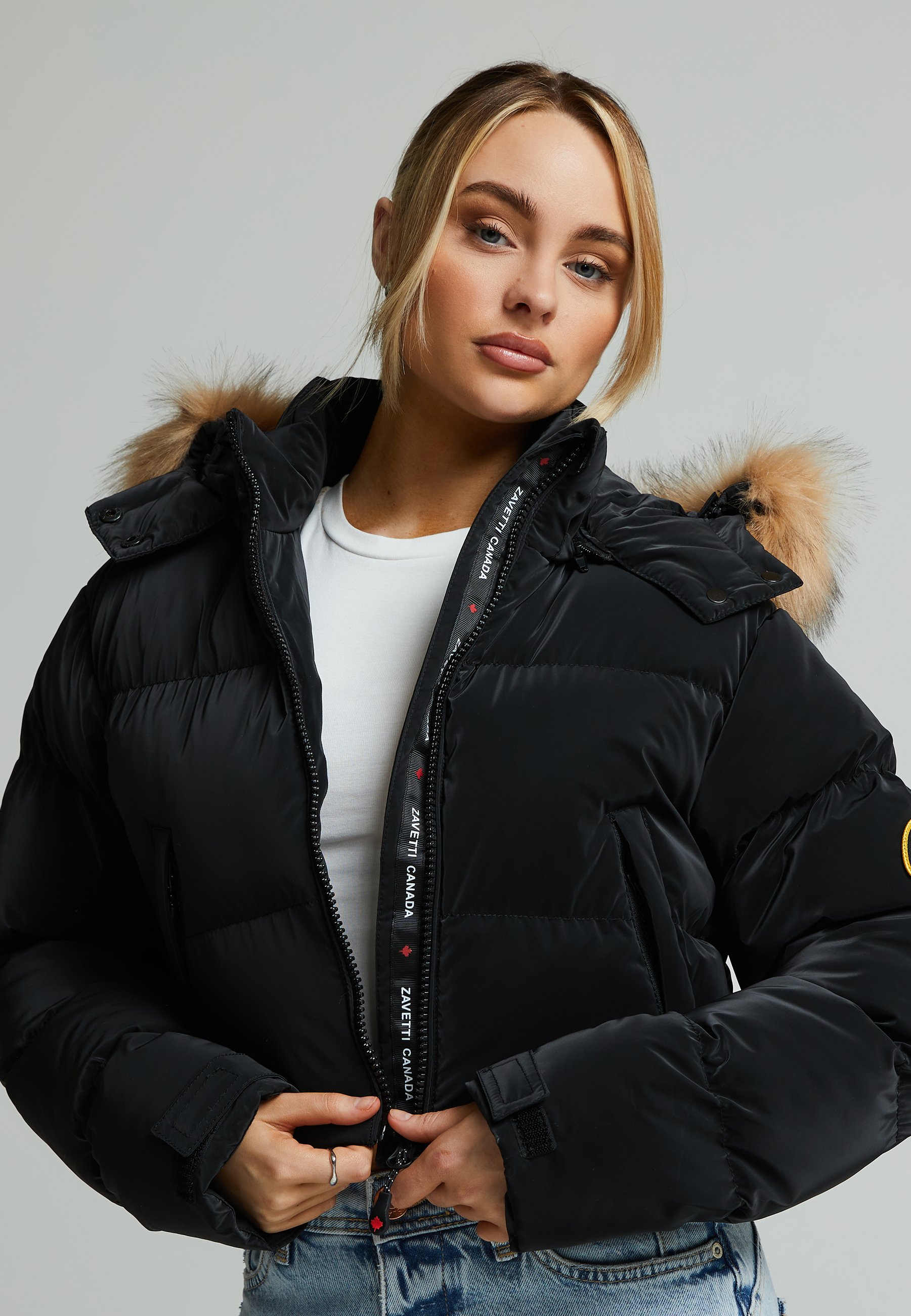 Zavetti Canada BELLUCCI CROPPED HOODED PUFFER - Winter jacket