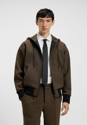 HOOTAILORED - Tröja med dragkedja - brown seven