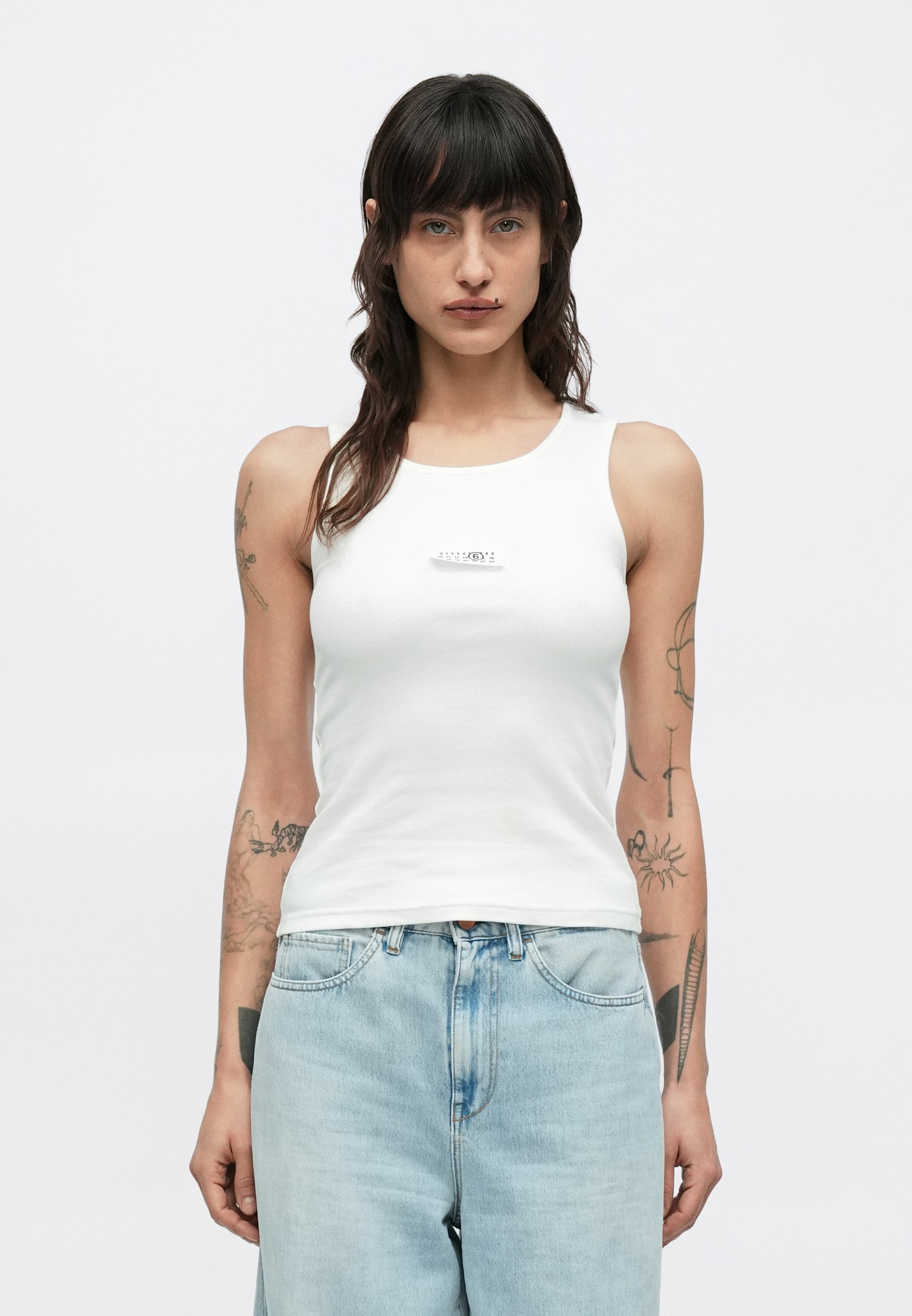 MM6 Maison Margiela TANK - Top - off-white/alb natural - Zalando.ro
