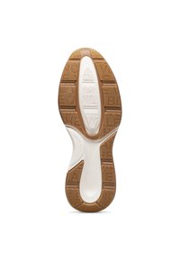 Suola delle sneaker che presenta una combinazione di gomma marrone e schiuma bianca. Modelli testurizzati sulla gomma per una migliore aderenza e flessibilità.