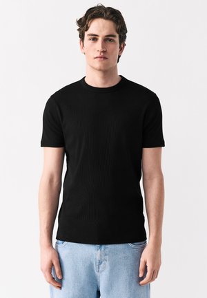 Next SHORT SLEEVE CREW - T-shirt - bas - black