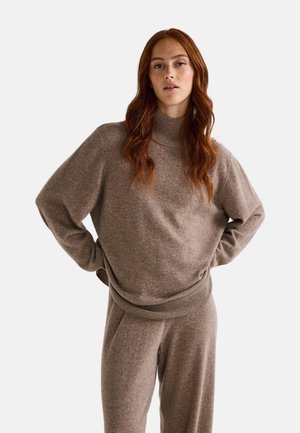 COL MONTANT - Pullover - beige chine