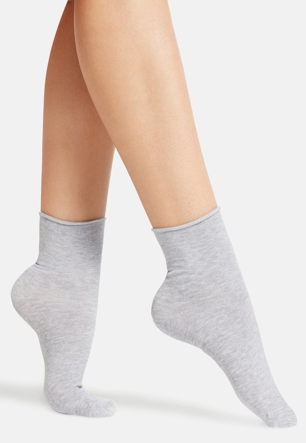 CON BORDO AL VIVO PACK DA 9 PAIA - Socken - a grigio melange