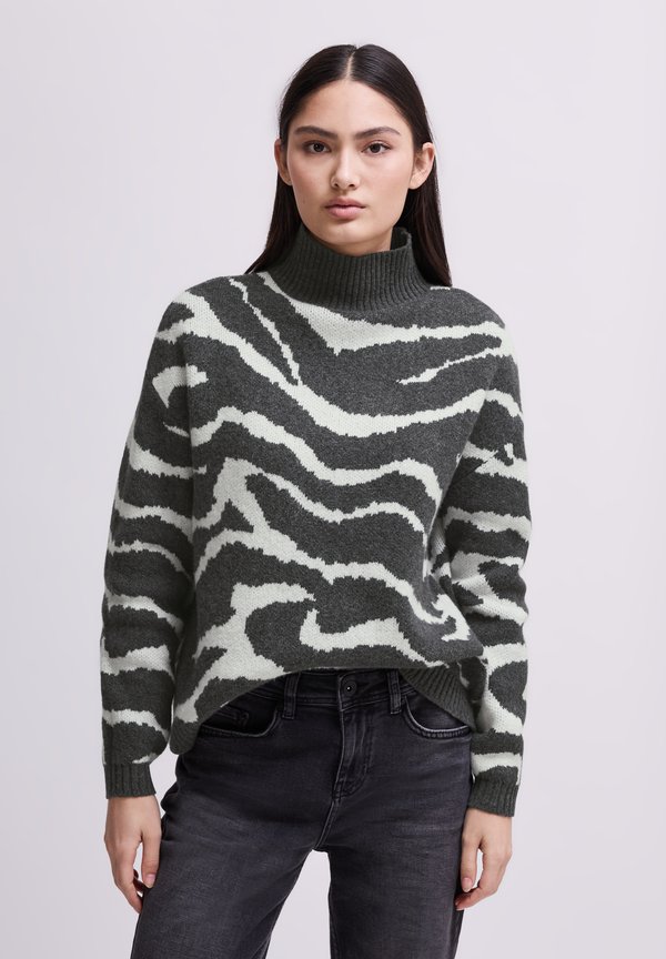 JAQUARD - Strickpullover - grau