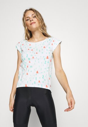 STYLEZ TEE - Print T-shirt - white/florida/coral