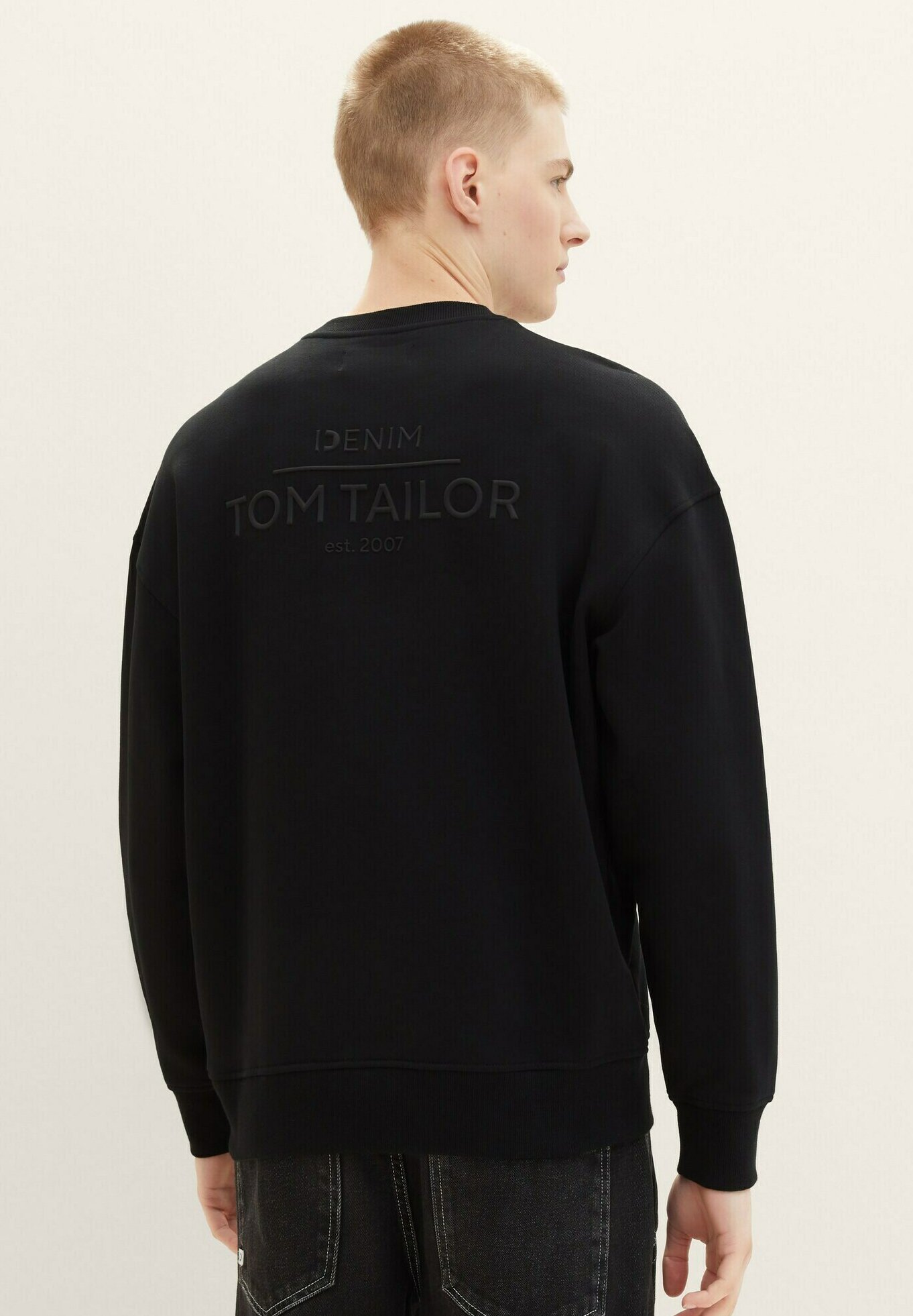 TOM TAILOR Denim Sweatshirt voor dames, 34029 - Black Glitter, L