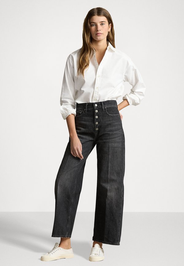 HIGH RISE WIDE LEG CROP JEAN - Straight leg jeans - angelou wash3