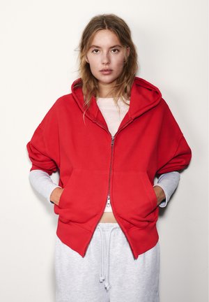 PULL&BEAR, ZIP-UP - HOODIE - Sweat zippé - red