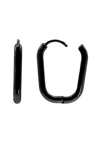 Sorte metall hoop øredobber med et glatt, buet design i U-form. Kjent for sin minimalistiske stil og polert finish.
