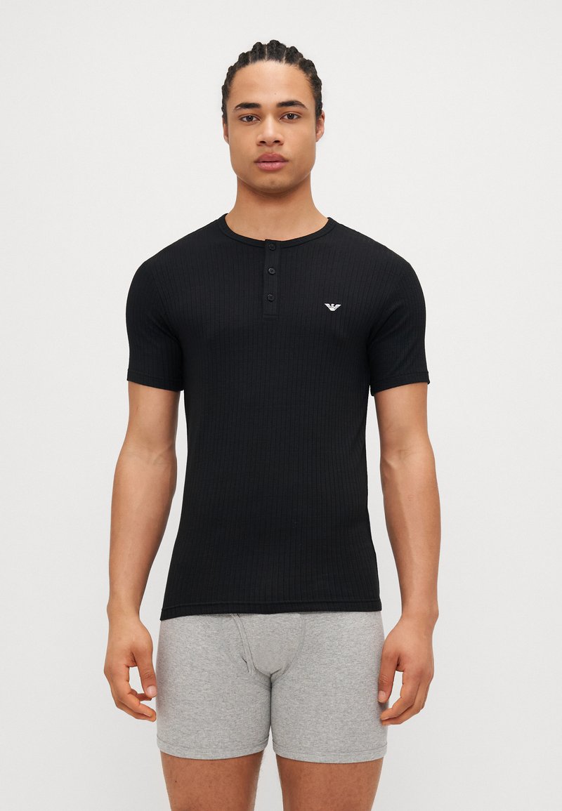 Emporio Armani - SLEEVE HENLEY - Caraco - black, Agrandir