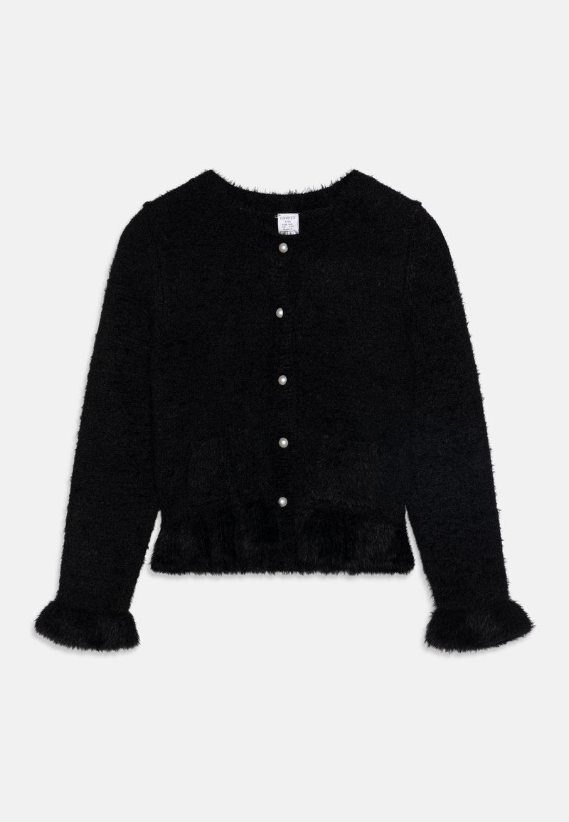 Lindex WITH FLOUNCE AND POCKETS - Strickjacke - black