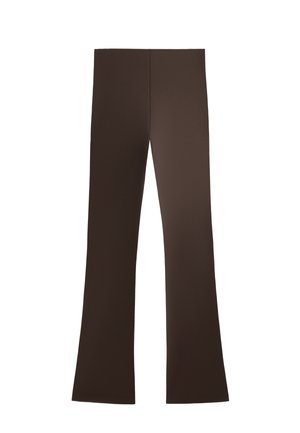 OYSHO HIGH RISE COMPRESSIVE RISE UP FLARE - Broek - dark brown