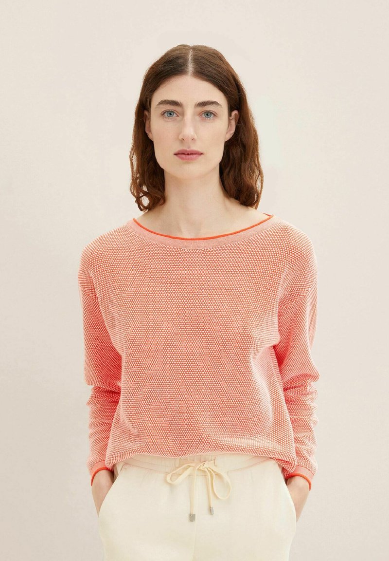 TOM TAILOR Pullover - red bubble structure