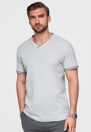 Ombre V-NECK - T-shirts basic - light grey