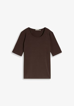TOM TAILOR, TOM TAILOR T-SHIRT BASIC T-SHIRT MIT RUNDHALSAUSSCHNITT - Základné tričko - java dark brown