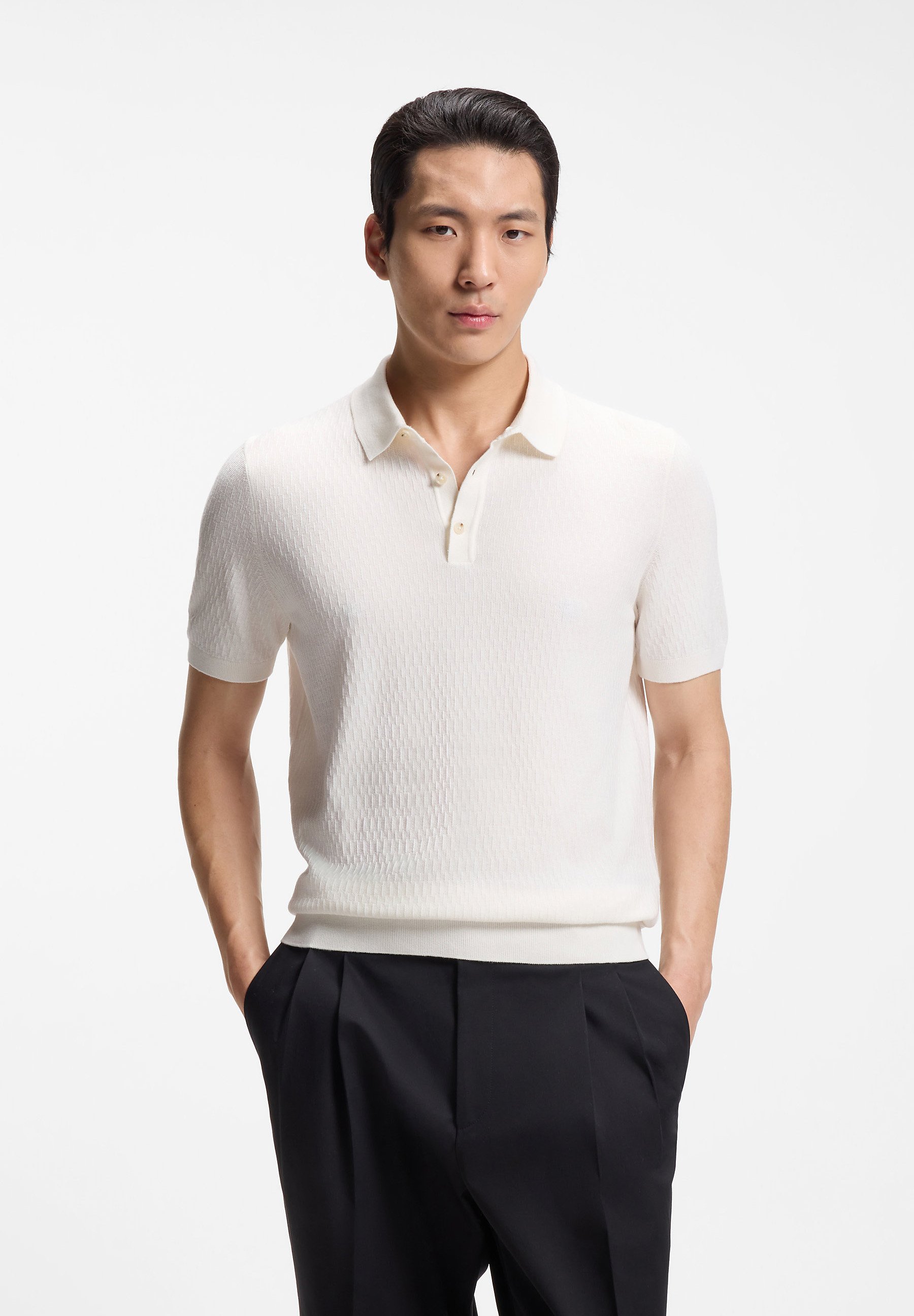 BOSS H-LURAZIO - Polo shirt - open white/off-white - Zalando