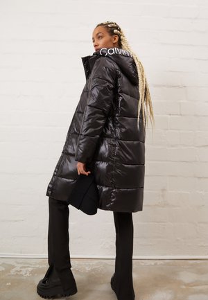 SHINY LONG FITTED JACKET - Winterjacke - ck black/bright white