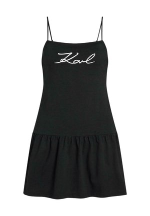 KARL LAGERFELD, SIGNATURE JERSEY MINI SHEER - Accessoire de plage - black