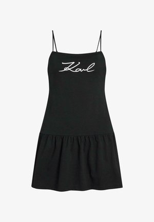 KARL LAGERFELD, SIGNATURE JERSEY MINI SHEER - Accessoire de plage - black
