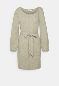 PAMELA REIF x NA-KD - DROPPED SHOULDER MINI DRESS - Vestido de malha - dark olive