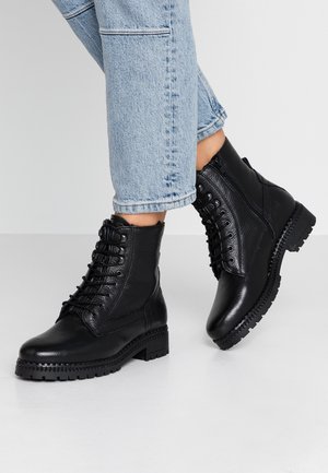 Lace-up ankle boots - black