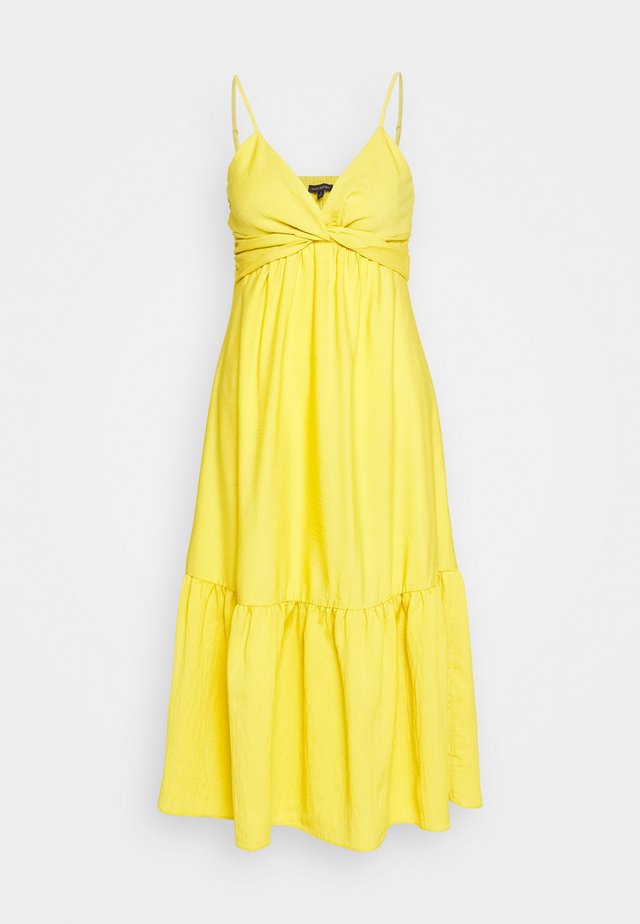 VNECK TWIST FRONT SHEATH SOLID - Vestido informal - sunglow yellow