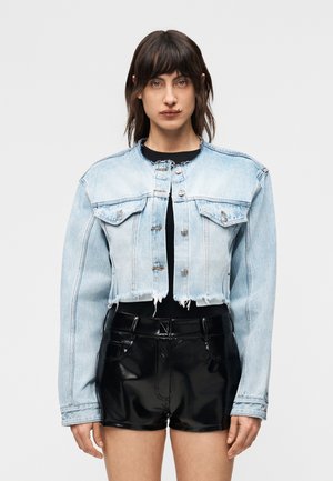 TORN OFF CROP TRUCKER VAPOUR - Τζιν μπουφάν - dark blue