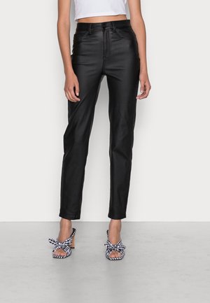 ONLEMILY COATED - Trousers - black