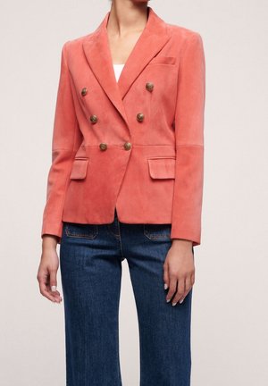 Chaqueta de cuero - coral