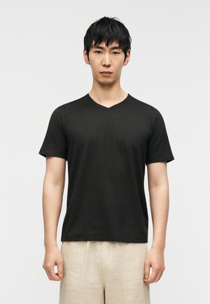 MEN V NECK - T-shirt basique - black