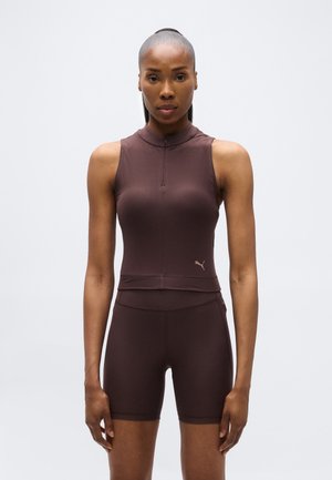 ZIP TANK - Top - chocolate brown