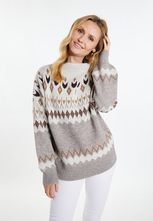 CARNEA - Strickpullover - grau mehrfarbig