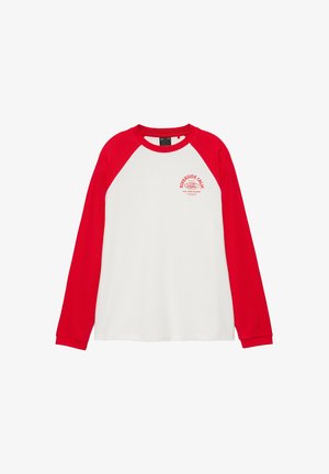 PULL&BEAR, RAGLAN SLEEVE WAFFLE-KNIT - LONG SLEEVE T-SHIRT - T-shirt à manches longues - red