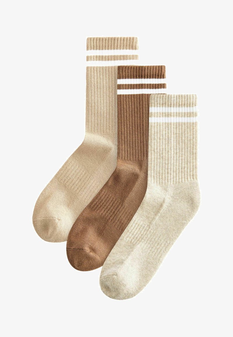 Next CUSHION 3 PACK WITH ARCH SUPPORT - Socks - neutral white stripe