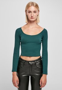 Urban Classics SHORT RIB WIDE V NECK LONGSLEEVE - Långärmad tröja - jasper