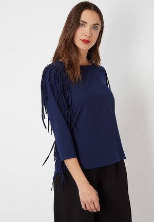 CON FLECOS EN LOS HOMBROS - Blusa - azul marino