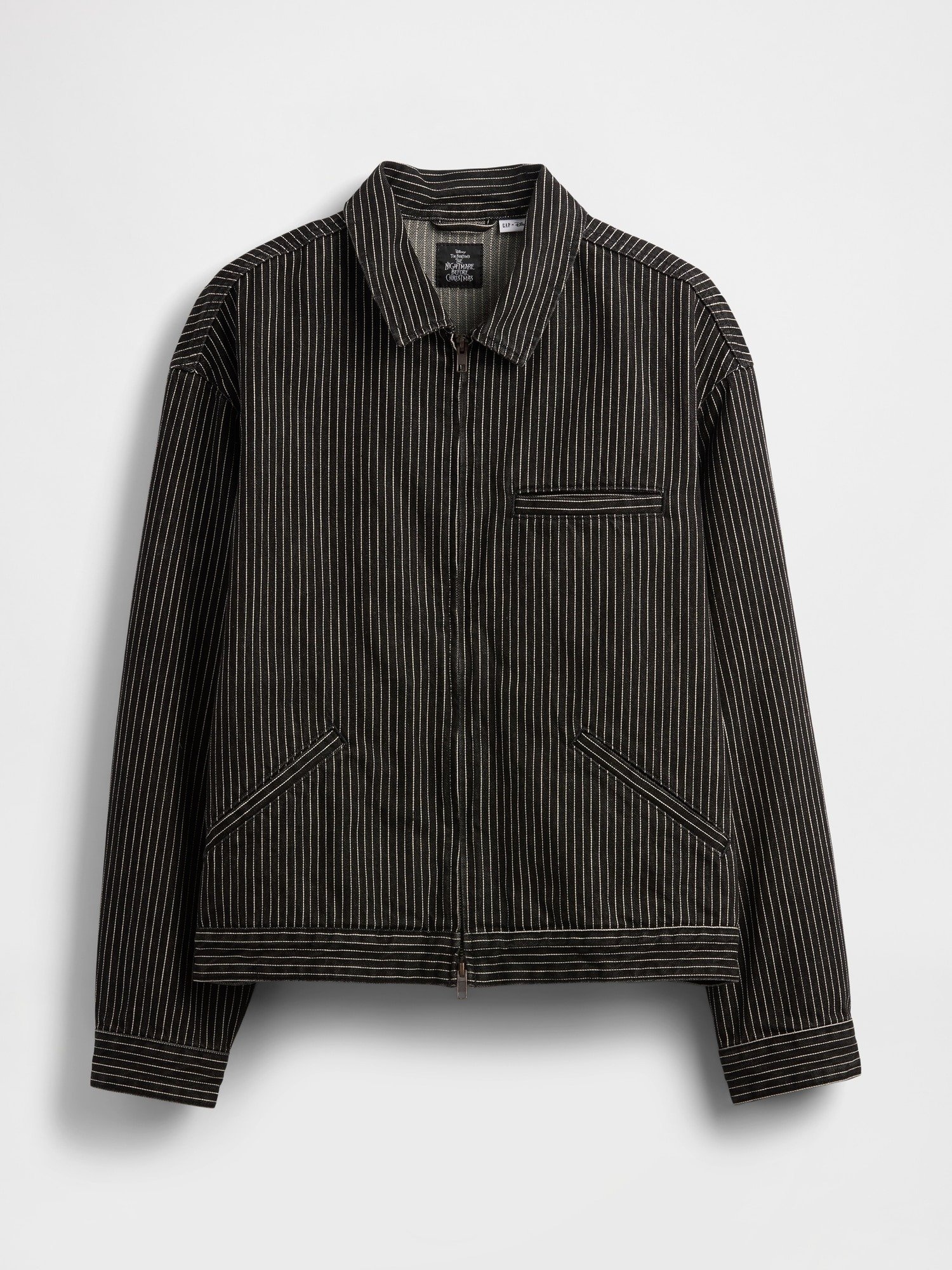 PARANOID PULP 別注 STRIPE ZIP JACKET GAP PINSTRIPE ZIP JACKET - Denim jacket - black - Zalando.ie