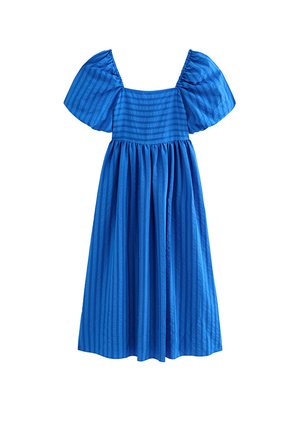 New Look, PUFF SLEEVE STRIPED MIDI DRESS - Vestido informal - bright blue