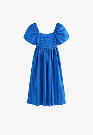 New Look, PUFF SLEEVE STRIPED MIDI DRESS - Freizeitkleid - bright blue